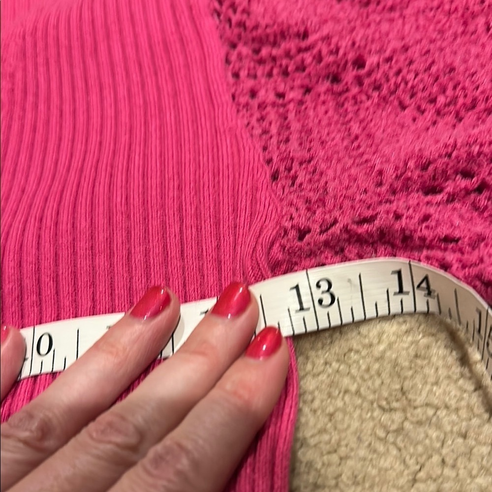 Pink Knit Top with Puff Sleeves - Picture 6 of 7